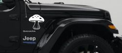 Mushroom Car or Truck Window Vinyl Decal Sticker (White)