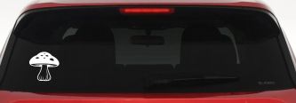 Mushroom Car or Truck Window Decal Sticker (White)