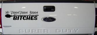 My Vroom Vroom Broom Bitches Car or Truck Window Vinyl Decal Sticker (Black)