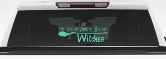 My Vroom Vroom Broom Witches Car or Truck Window Decal Sticker (Mint)