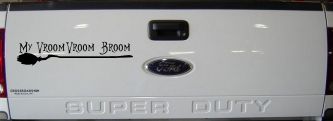 My Vroom Vroom Broom Car or Truck Window Vinyl Decal Sticker (Black)