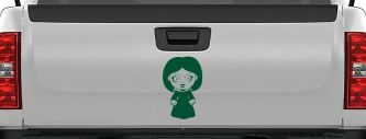 Tiffany Bride of Chucky Horror Kid Gothic Halloween Car or Truck Window Decal Sticker (Dark Green)