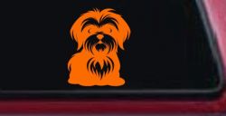 Shih Tzu Dog Car or Truck Window Decal Sticker (Orange)