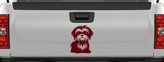 Shih Tzu Dog Car or Truck Window Decal Sticker (Purple Red)