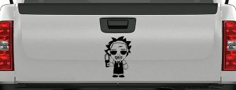 Leatherface Horror Kid Gothic Halloween Car or Truck Window Vinyl Decal Sticker (Black)