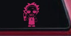 Leatherface Horror Kid Gothic Halloween Car or Truck Window Decal Sticker (Hot Pink)