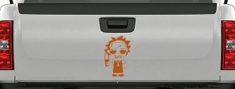 Leatherface Horror Kid Gothic Halloween Car or Truck Window Decal Sticker (Nut Brown)
