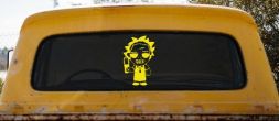 Leatherface Horror Kid Gothic Halloween Car or Truck Window Decal Sticker (Yellow)