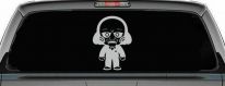 Jigsaw Horror Kid Gothic Halloween Car or Truck Window Vinyl Decal Sticker (Light Gray)