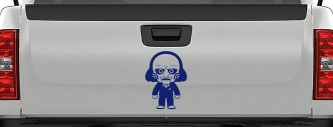 Jigsaw Horror Kid Gothic Halloween Car or Truck Window Decal Sticker (Navy)