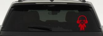 Jigsaw Horror Kid Gothic Halloween Car or Truck Window Decal Sticker (Red)