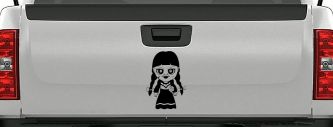 Annabelle Horror Kid Gothic Halloween Car or Truck Window Decal Sticker (Black)
