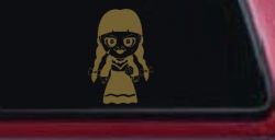 Annabelle Horror Kid Gothic Halloween Car or Truck Window Decal Sticker (Gold)