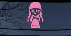 Annabelle Horror Kid Gothic Halloween Car or Truck Window Vinyl Decal Sticker (Pink)