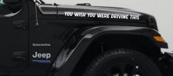 You Wish You Were Driving This Funny Car or Truck Window Vinyl Decal Sticker (White)