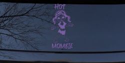 Hot Mombie Zombie Mom Girlie Car or Truck Window Decal Sticker (Purple)