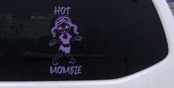 Hot Mombie Zombie Mom Girlie Car or Truck Window Vinyl Decal Sticker (Purple)