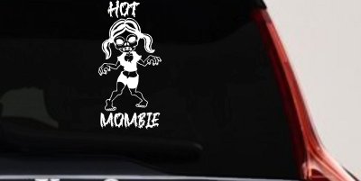 Hot Mombie Zombie Mom Girlie Car or Truck Window Vinyl Decal Sticker