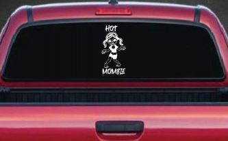 Hot Mombie Zombie Mom Girlie Car or Truck Window Decal Sticker