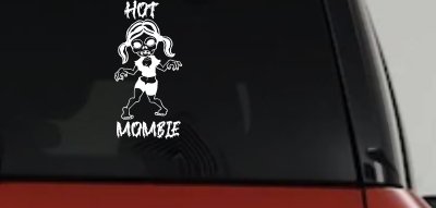 Hot Mombie Zombie Mom Girlie Car or Truck Window Vinyl Decal Sticker