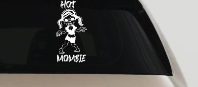 Hot Mombie Zombie Mom Girlie Car or Truck Window Vinyl Decal Sticker