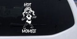 Hot Mombie Zombie Mom Girlie Car or Truck Window Decal Sticker