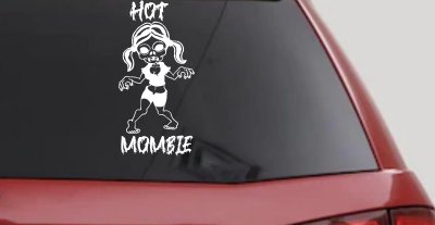 Hot Mombie Zombie Mom Girlie Car or Truck Window Vinyl Decal Sticker