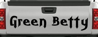 Green Betty Car or Truck Window Decal Sticker (Black)