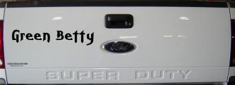Green Betty Car or Truck Window Decal Sticker (Black)