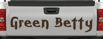 Green Betty Car or Truck Window Decal Sticker (Brown)