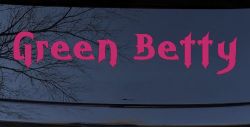 Green Betty Car or Truck Window Vinyl Decal Sticker (Hot Pink)
