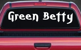Green Betty Car or Truck Window Decal Sticker