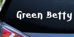 Green Betty Car or Truck Window Decal Sticker