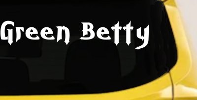 Green Betty Car or Truck Window Vinyl Decal Sticker
