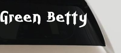Green Betty Car or Truck Window Vinyl Decal Sticker