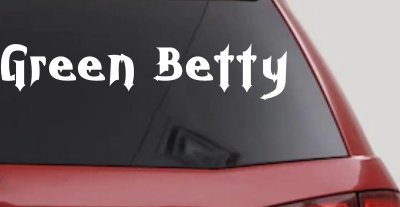 Green Betty Car or Truck Window Vinyl Decal Sticker
