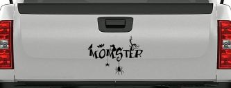 Momster Gothic Halloween Car or Truck Window Decal Sticker (Black)