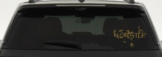 Momster Gothic Halloween Car or Truck Window Vinyl Decal Sticker (Gold)