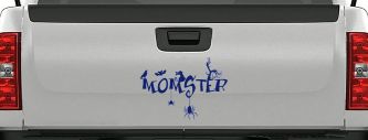 Momster Gothic Halloween Car or Truck Window Vinyl Decal Sticker (Navy)