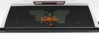 Momster Gothic Halloween Car or Truck Window Decal Sticker (Orange)