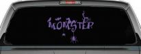 Momster Gothic Halloween Car or Truck Window Decal Sticker (Purple)
