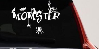 Momster Gothic Halloween Car or Truck Window Vinyl Decal Sticker