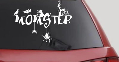 Momster Gothic Halloween Car or Truck Window Vinyl Decal Sticker