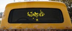Momster Gothic Halloween Car or Truck Window Decal Sticker (Yellow)