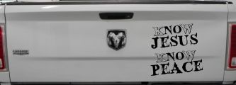 Know Jesus Know Peace No Jesus No peace Christian Car or Truck Window Decal Sticker (Black)