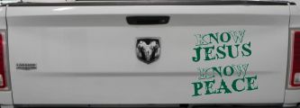 Know Jesus Know Peace No Jesus No peace Christian Car or Truck Window Decal Sticker (Dark Green)
