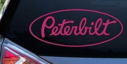 Peterbilt Car or Truck Window Decal Sticker (Hot Pink)