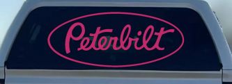 Peterbilt Car or Truck Window Vinyl Decal Sticker (Hot Pink)