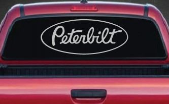 Peterbilt Car or Truck Window Decal Sticker (Light Gray)