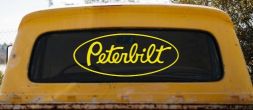 Peterbilt Car or Truck Window Vinyl Decal Sticker (Yellow)